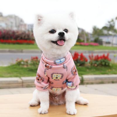 China Sustainable Customized Printed cartoon pet clothes teddy clothing hoodie pullovers for dogs and cats for sale