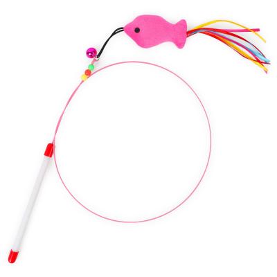 China Sustainable Wholesale Cat Teaser pet products interactive movement toys  elastic steel wire for cat for sale