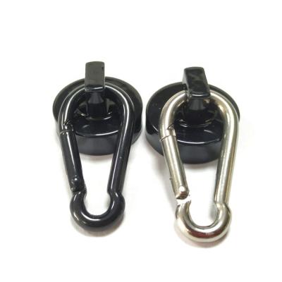 China Industrial Strong Neodymium Pot Magnet Carabiner Snap Magnetic Hook for sale