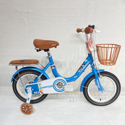 China Popular Kids Bike Fashion Safety Front Basket Back Seat Auxiliary Wheel Boys School Cycles Blue Kids Bike For Kids for sale