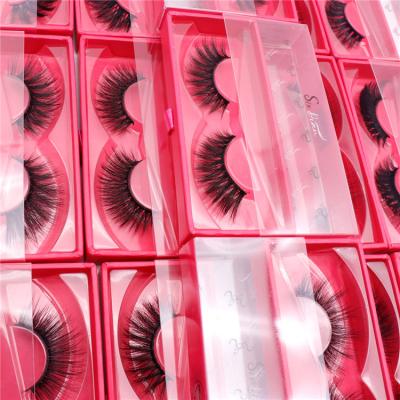 China New Natural Long Strip Russian Eye Lash Fluffy Wholesale Lashes With Thin Lick Strip for sale