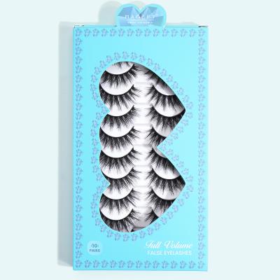 China Long New Design Natural Mink Fake Eyelash Supplies Synthetic Custom Made 10 Pairs Natural Thick False Eyelashes for sale