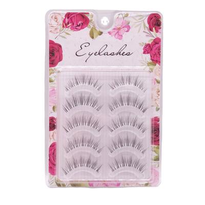 China 5 Pairs Soft Sheer Long Newly Natural Synthetic Mink Hair Terrier 5 Pairs Long Transparent Natural Thin 3D False Eyelashes for sale