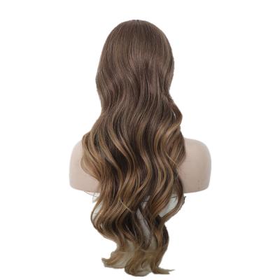 China New Trend Body Wave Women Wig Long Curly Rose Mesh Headgear Tail Gradient Wavy Wig for sale