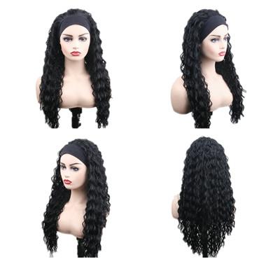 China Fashion Ice Curly Wave Curly Silk Band Wig Deep Wave High Temperature Synthetic Fiber Hair Band Wig for sale