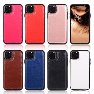 China High Quality Durable Shockproof Shockproof PU Leather Card Holder Kickstand Case Protective Cover For iPhone for sale