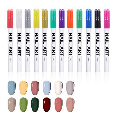 China Factory Non-Toxic Wholesale Soak Off UV LED Nail Polish DIY Nail Art Tools Nail Polish Painting Pen for sale