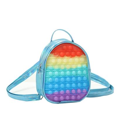 China Wholesale Fashion Large Capacity Zipper Bag Silicone Bubble Colorful Decompression Toy Backpack Waterproof for sale