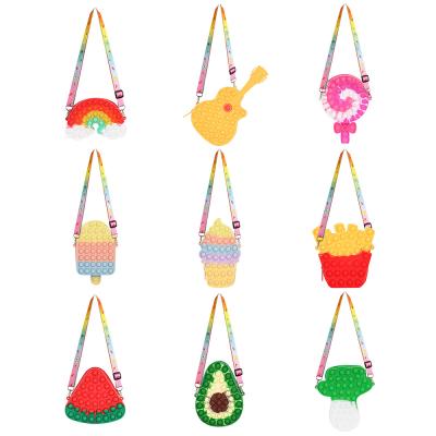 China High Quality Relaxation Bubble Worry Purse Noise Silicone Busy Person Sensory Toys Shoulder Bag for sale