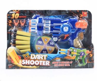 China Double Launch Uncharged Bullet Gun Toys Soft Bullet Gun Set Game Training Gun Shooting Toys With Target Soft Bullet Gun for sale