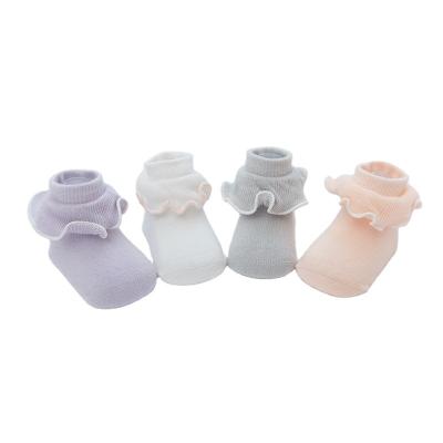 China Colorful Spring Breathable Autumn Cute Macaron Lace Combed Cotton Baby Socks for sale