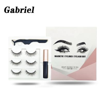 China Wholesale Price Newest Styles Natural Soft High Quality Customized Magnetic Eyeliner Kit With 5 Logo Magnetic Eyelashes for sale