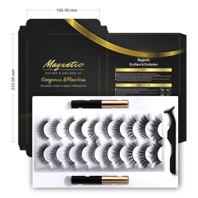 China 10Pairs Magnets Natural Look Magnetic Liquid Magnetic Eyelashes False Eyelashes False Eyelashes Eyeliner Lashes for sale