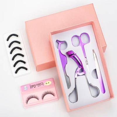 China Comfortable Wholesale Price Private Label 4 Pieces Stainless Steel Eyelash Curler Rose Gold Eyelash Applicator Eyebrow Tweezers Set for sale