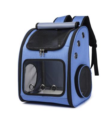 China Durable Oxford Pet Carrier Casual Portable Backpack Bag Breathable Travel Bag Cat Boarding For Cat And Dog for sale