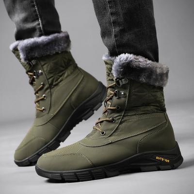 China 2022 Trend Lightweight Men Snow Warm Boots With Plush Winter Boot Outdoor Climbing Hiking Men Waterproof Slip Resistant Shoes for sale