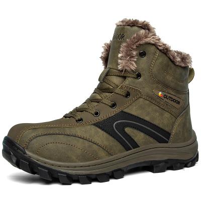 China Fashion\Comfortable\Durable\Breathable\Flexible/Anti-Slip Keep Warm Non Slip Genuine Leather Outdoor Cut Out Trekking Boots Mid Rise Shoes For Men for sale