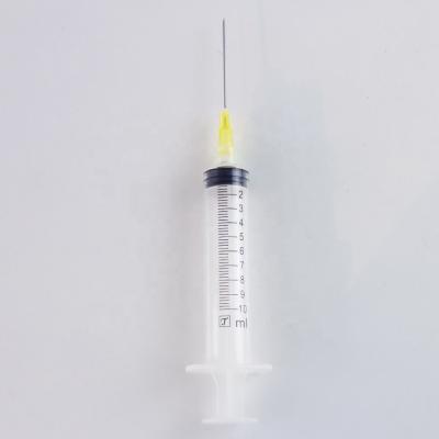 China Eco - Friendly Disposable Syringe Luer Slip 10ML Sterile Packaging Medical Plastic Syringe With Needle for sale