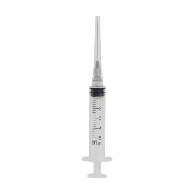 China Clinic/Lab/Hospital Medical Disposable Syringe With Needle For Human Use 5ml Luer Lock Syringe Pump Syringe Maker for sale