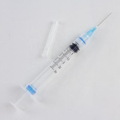 China Longde safe disposable syringe 3ml luer lock auto-disable syringe with needle for sale