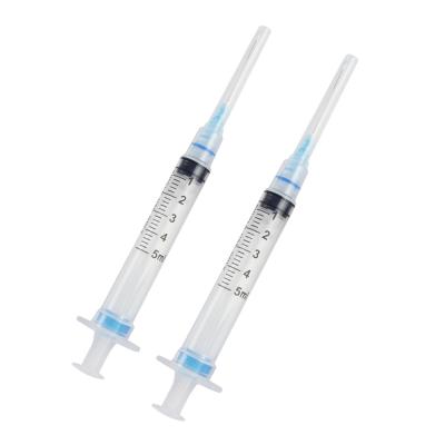 China Safe hot sale disposable syringe ad syringe 5ml auto-disable syringe with needle for sale