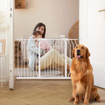 China Sustainable Easy Install Metal Baby Gate , Adjustable Extra Wide Walk Through Dog Safety Gate With Pressure Mount for sale