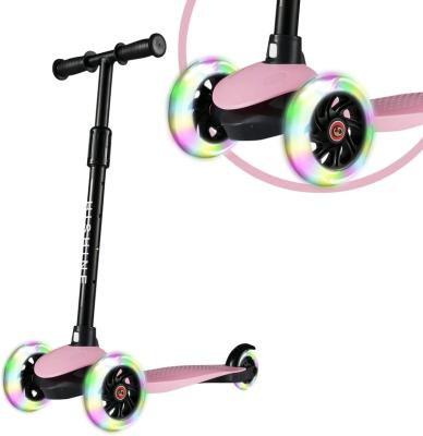 China 2021 Rear Braking 3 Wheel Scooter for Kids Ages 3-5 with Snap Wheels, Kids Scooter Adjustable Height, Support One Drop Shipping, Pink for sale