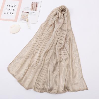 China Silk Factory Directly Supply Fashion Lady Satin Hijab 100% Solid Luxury High Quality Silk Scarf For Elegant Women for sale