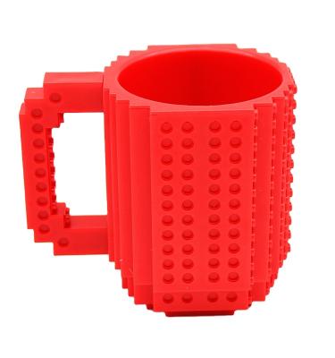 China Wholesale legoing IQ Educational Wooden 3d Puzzle Technic Building Blocks Coffee Mug DIY Build-on Brick Tea Cup Plastic Mug For Gifts for sale