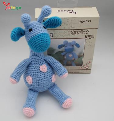 China DIY TOY Blue and pink color for DIY wool crochet doll kit for craft DIY handmade knitting doll for women for sale