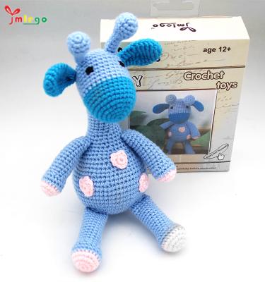 China China crochet doll bule cute giraffe crochet knitting doll set soft tory for kids end products supplier for sale