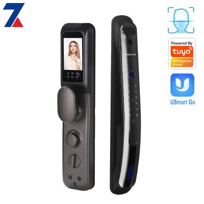 China Home Biometrics Cerradura Intelligente Auto Fingerprint Usmart Go Tuya Face Recognition Smart Facial Door Lock for sale