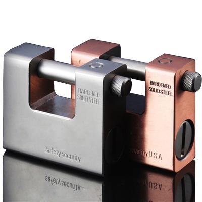 China High Security Waterproof Cylinder Horizontal Open Hardened Solid Steel Rectangular Padlock for sale