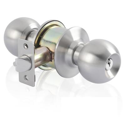 China High Security Stainless Steel Rustproof Access To Privacy Channel Round Hotel Knob Door Lock for sale