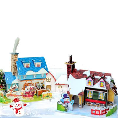 China 100% Eco-friendly DIY Children's Assembly Christmas Paper Series 3D Puzzle Gift Educational Toys for sale