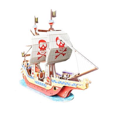 China 100% Eco-friendly 3D Pirate Ship E Model Ornaments Puzzle Children's Ship Toy Model for sale