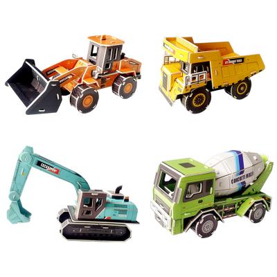 China 100% Truck Series Vehicle 3D Eco-friendly Excavator New Construction 2022 Jigsaw Puzzle Models For Toy for sale