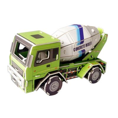 China 100% Eco-friendly Building Jigsaw Cement Truck Simulation DIY 3D Puzzle Toy Models for sale