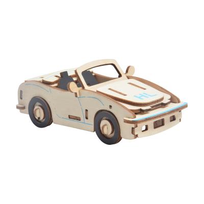 China Eco-friendly Laser Cutting 1001B M W School 3D Puzzle Children's Toy Model Car for sale