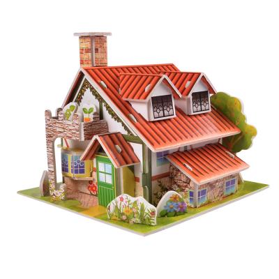 China 100% Eco-Friendly 3D Puzzle DIY Model Home Game Model Children's Cabin Forest Toy Educational Games for sale