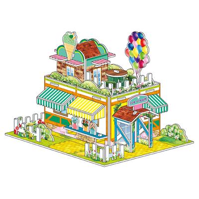 China 100% Large Eco-friendly Series 3D Paper Educational Children's House DIY Model Toys for sale