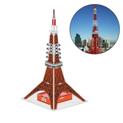 China 100% Eco-friendly Tokyo Tower Building Models Educational Learning Game Puzzle 3D Puzzle Children For Toys for sale