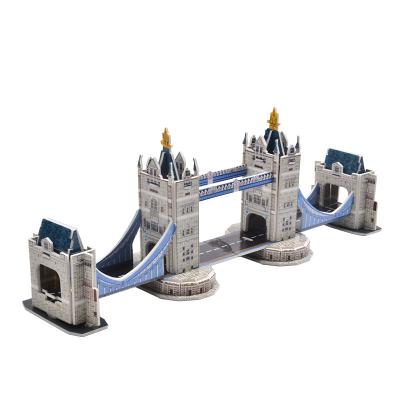 China 100% Eco-friendly Bridge Building Model Ornaments 3D Jigsaw Puzzle Children's Toy Twin Models for sale