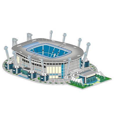 China 100% Eco-friendly 1891-R City Football Field Children's Toys DIY 3D Simulation Puzzle Models for sale