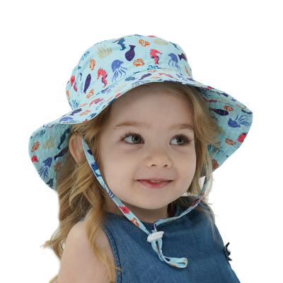 China Wholesale Cute Printing High Quality Kids Wide Brim Bucket Hat Colorful Picture Prints Kids Bucket Hats For Kids for sale