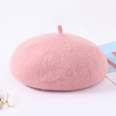 China Plush Amazon Bestseller Fashion Vintage Ladies Beret British Wool Hat Single Wool Beret Hat For For Women And Girls for sale