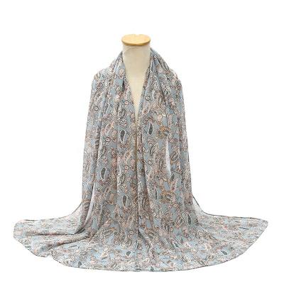 China Custom Made Daily Life Floral Print High Quality Chiffon Turkish Paisley Hijab Bawal Shawl [Gold Supplier] RTS For Muslim Women for sale