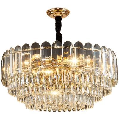 China Gold European Luxury Large Modern Crystal Chandeliers& Pendant Lights Living Room Chandeliers Pendant Lights for sale