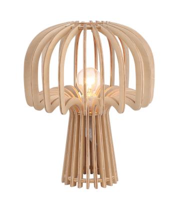 China Simplicity Modern Wooden Shade Lamp Decorative Table Bedroom Table Light For Night Reading for sale