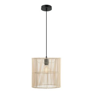 China Modern design single cylinder rattan pendant light fashion restaurant living room rattan farmhouse for sale